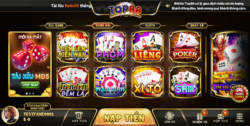 Top88 Club – Cổng game đánh bài đổi thưởng hấp dẫn nhất 2022